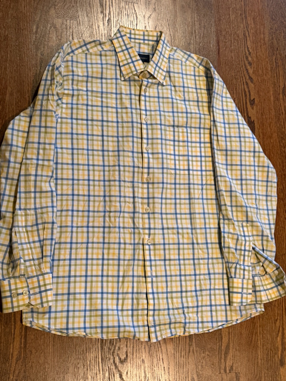 Classic Checked Dress Shirt in Yellow & Blue